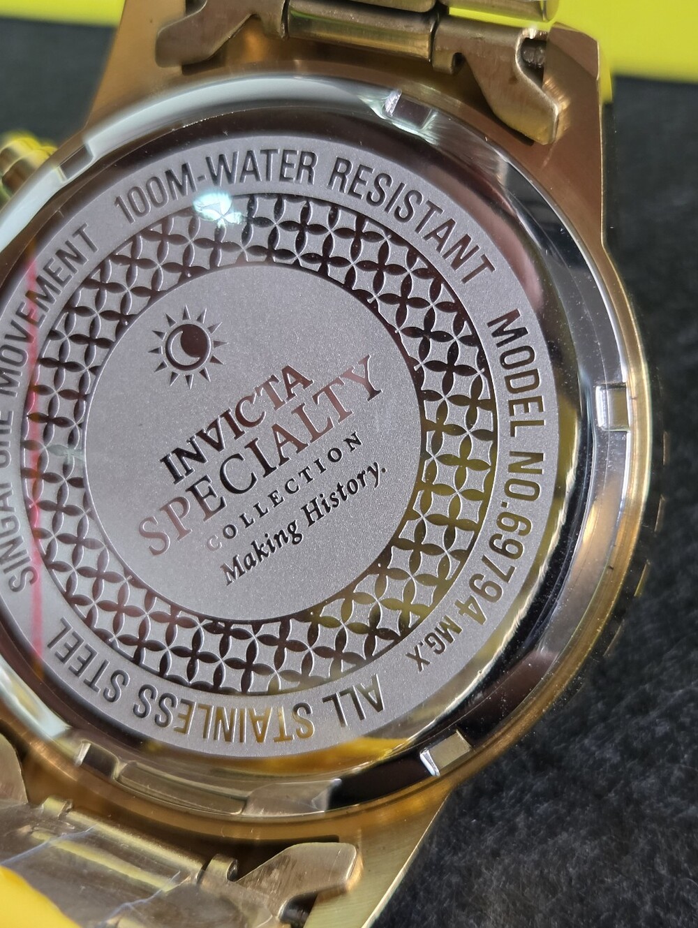 Invicta Specialty Men’s Watch 47mm Gold Tone Light Blue Dial Quartz 69794 - Picture 5 of 7